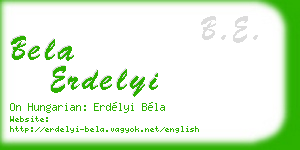 bela erdelyi business card